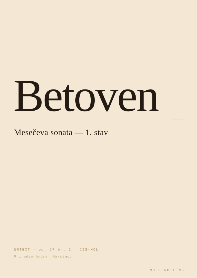 Naslovna strana — Mesečeva sonata — 1. stav