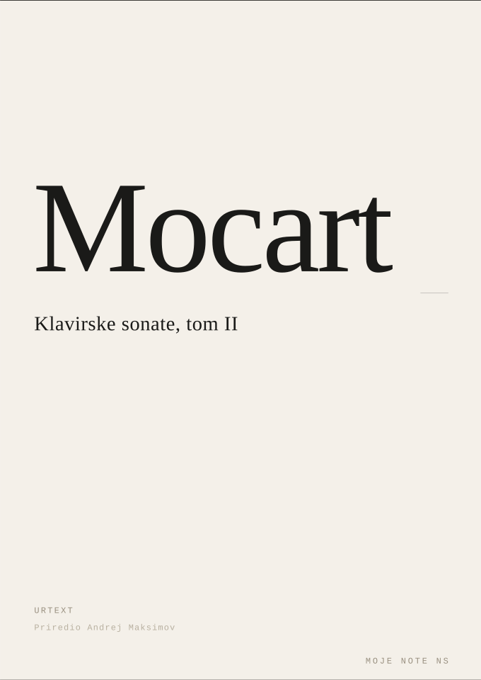 Naslovna strana — Klavirske sonate, tom II